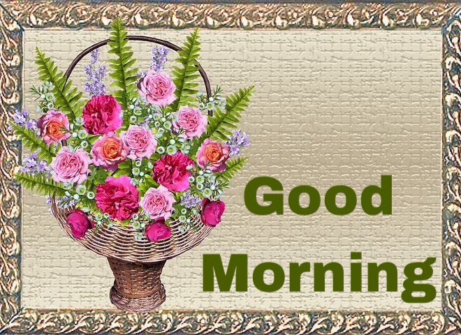 Good morning image with flowers bouquet 