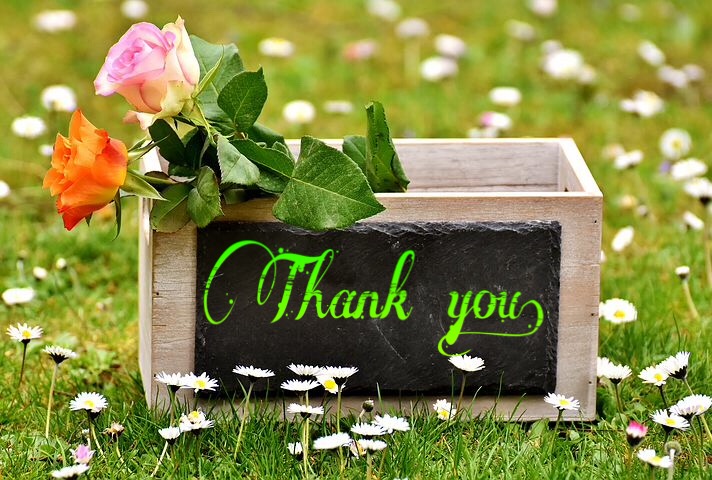 Thank you image with flowers 