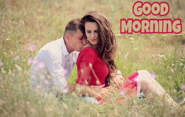 Good morning couple kiss image