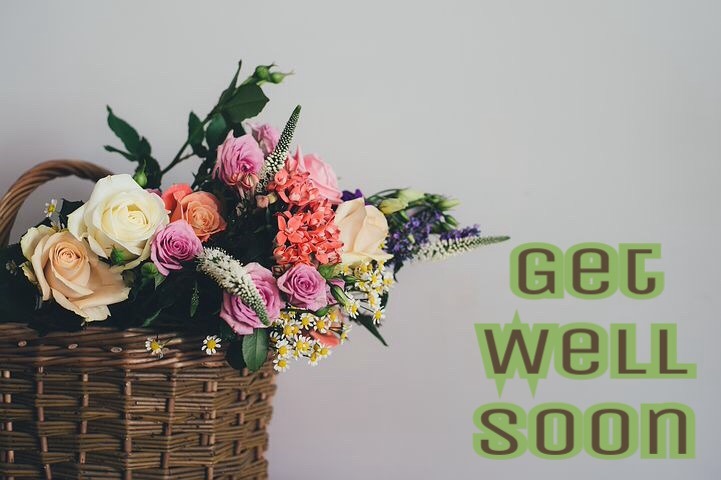 Get well soon images with flowers basket 