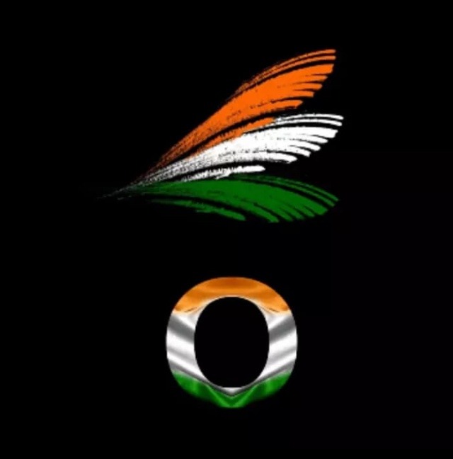 o letter in indian flag colour