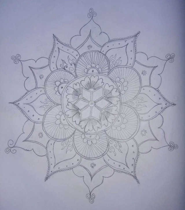 rangoli designs on paper with pencil