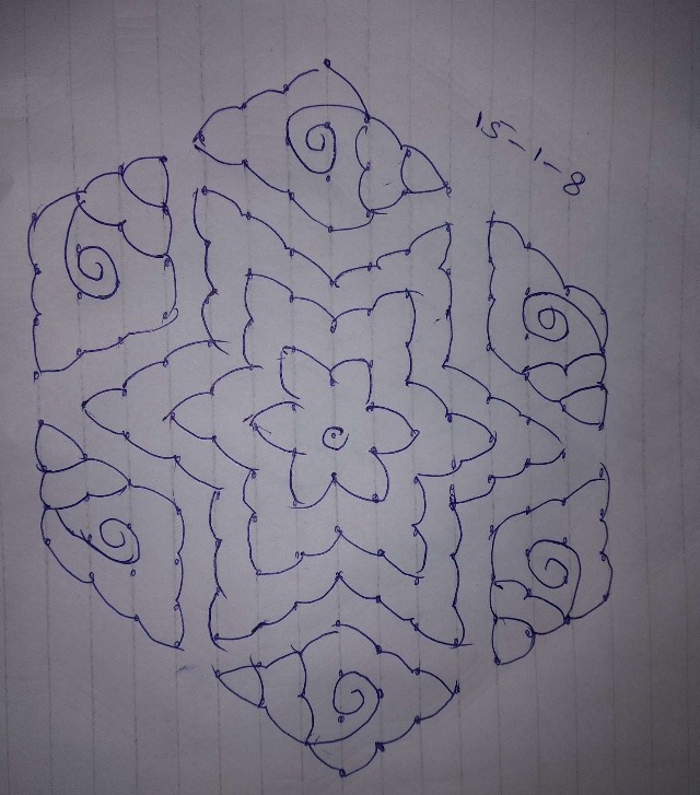 easy rangoli drawing on paper