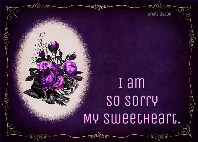 I am sorry my sweetheart 
