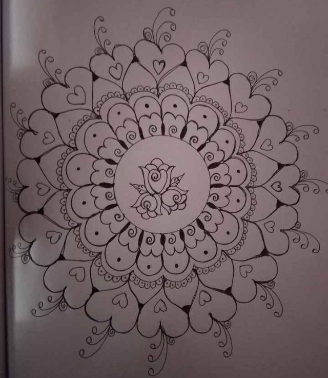 New rangoli designs on paper with pencil